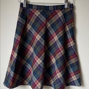 Plaid A-Line Skirt - Multicolor
